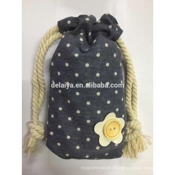 Bolso lindo del bolso de la promoción del bolso del algodón del lazo de los puntos